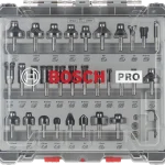 شنطة عدة 19 قطعة بوش Bosch بنط راوتر كعب 8 مم للأعمال الخشبية.