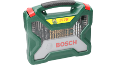 طقم بنط 70 قطعة شنطة بلاستك بوش Bosch X-Line مطلية بالتيتانيوم.