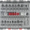 طقم بنط راوتر 8 ملى 30 قطعة بوش Bosch في حقيبة التخزين الشفافة ToughBox.